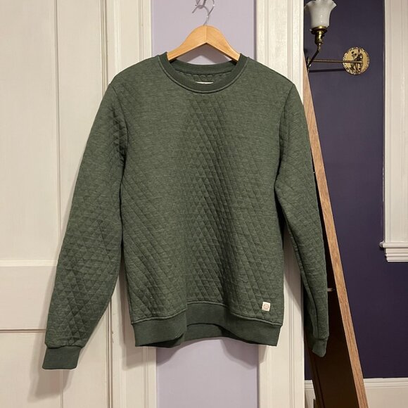 Marine Layer Quilted Sweatshirt - Men's Size Medium - Green - Picture 1 of 6